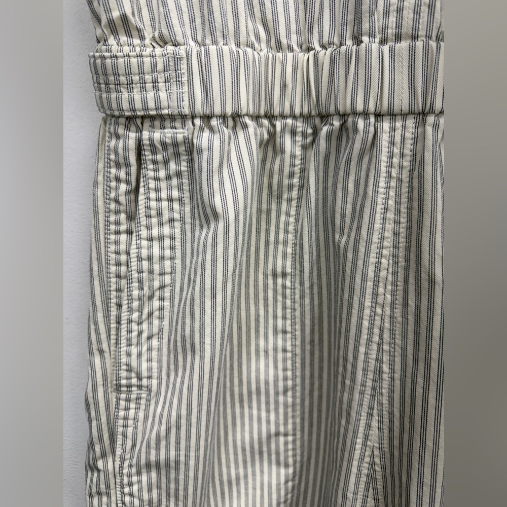 Everlane size 4 Women’s Blue White Striped Organic Cotton Linen Blend Jumpsuit - Picture 6 of 11